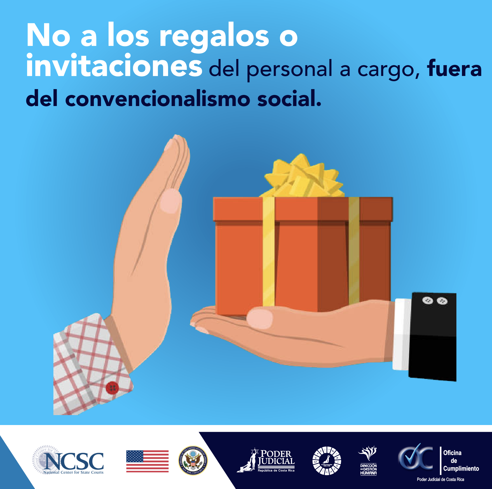 Infografía: no a los regalos o invitaciones del personal a cargo, fuera del convencionalismo social
